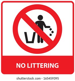 No Littering Icon Vector Illustration Logo Stock Vector (Royalty Free ...