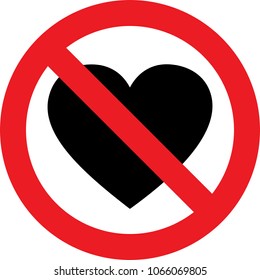 Ban Love Heart Symbol Forbidden Stop Stock Vector (Royalty Free) 532780675