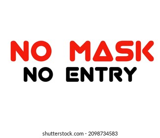 No Mask No Entry Poster Banner White Background Illustrations 