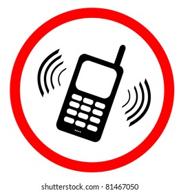 No Mobile Phone Sign : Please Use Vibrate Or Silent Mode