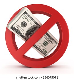 No Money Concept Illustration Over White Background