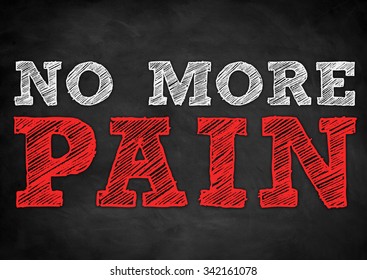 No More Pain - Chalkboard Illustration