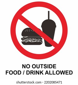 No Outside Food Drink Allowed Warning Stock Illustration 2202085471 