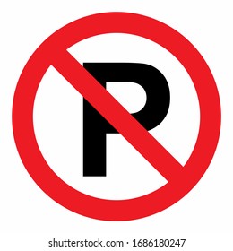 No parking road sign on isolated background