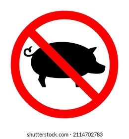 No Pork Sign White Background 260nw 2114702783 