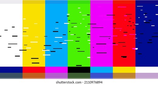 No Signal Illustration. The TV Has No Signal. Background No Signal TV Retro Television Test Pattern. Color RGB Bars 3d Illustration.