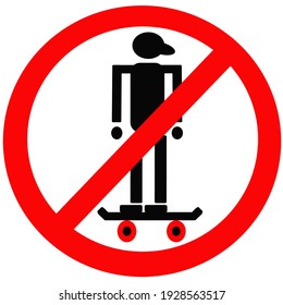 no skate prohibition icon  sticker illustration symbol