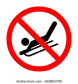 No Sledding Sign With A White Background