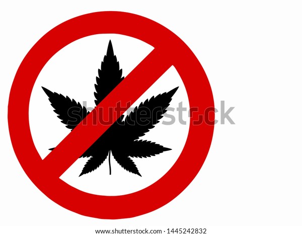 No Smoke Weed Sign On White Stock Illustration 1445242832