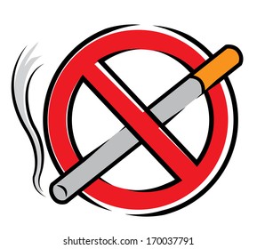 Vector Illustration Cigarette Depicting No Smoking Stock Vector ...