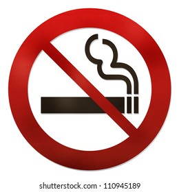 No smoking grunge texture sign on white