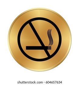 No smoking icon. Internet button .3d illustration.