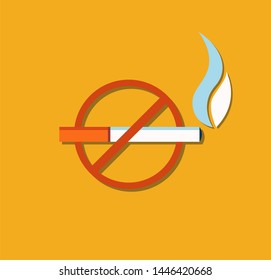 No Smoking Sign Crossed Burning Cigarette Stock Vector (Royalty Free ...