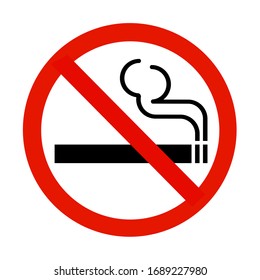 No Smoking Sign Isolated On White With Clipping Path