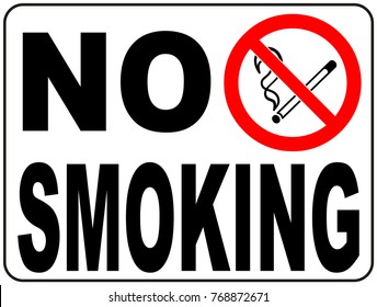 No Smoking Sign Text Picture Illustration Stock Vector (Royalty Free ...