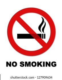 No Smoking Symbol And Text On White Background