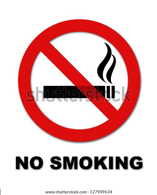 No Smoking Symbol Text On White Stock Illustration 127909634