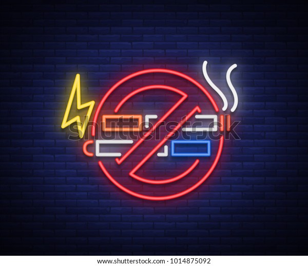 ネオンサインは禁煙 明るいシンボル ネオンバナー アイコン 不正な場所で喫煙と蒸気の明るいサイン 電子タバコを止めなさい 禁煙 図 のイラスト素材