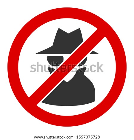 No spy raster icon. Flat No spy symbol is isolated on a white background. Foto stock © 