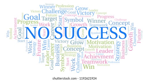 No Success Word Cloud Stock Illustration 1192621924 | Shutterstock