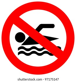 No Swimming Sign