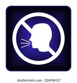 No talking icon. Internet button on white background. 