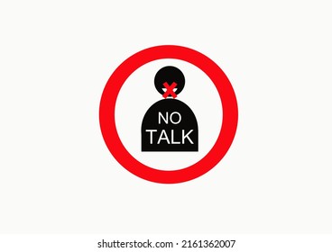 No Talking Icon With Red Circle