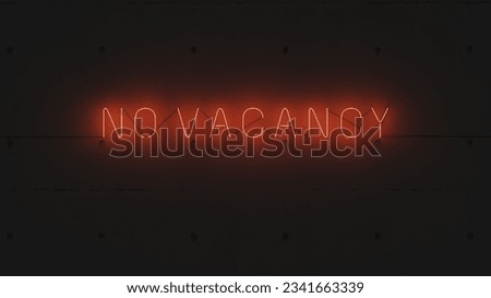 Image, Stock Photo No Vacancy with neon light