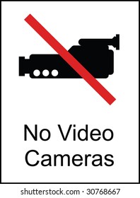 No Video Cameras Public Information Sign