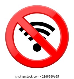 No Wifi Sign On White Background