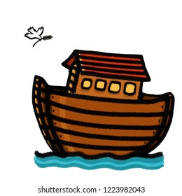 Noahs Ark Bible Story Illustration White Stock Illustration 1223982043 ...