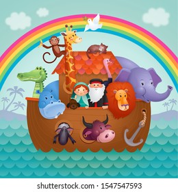 Noahs Ark Colorful Cute Animals