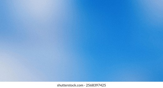 Noise background of blue gradient. Abstract background of soft blue. Bright, grainy, pastel, white, cold, graduation, modern, minimal concepts for poster, wallpaper, banner. Blue gradient background.