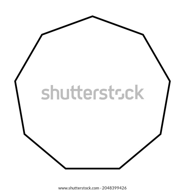 Nonagon Shape Symbol Icon Outline Stroke Stock Illustration 2048399426 ...