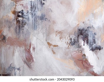 Nonfigurative art. Closeup view of a modern painting beautiful brushwork texture, pattern and colors.