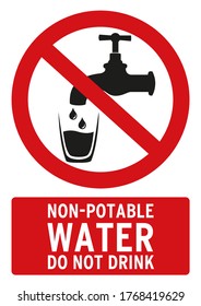 Nonpotable Water Do Not Drink Poster Stock Illustration 1768419629 ...