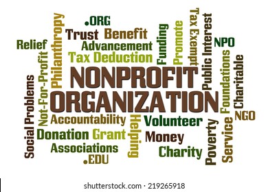 NonProfit Organization word cloud on white background