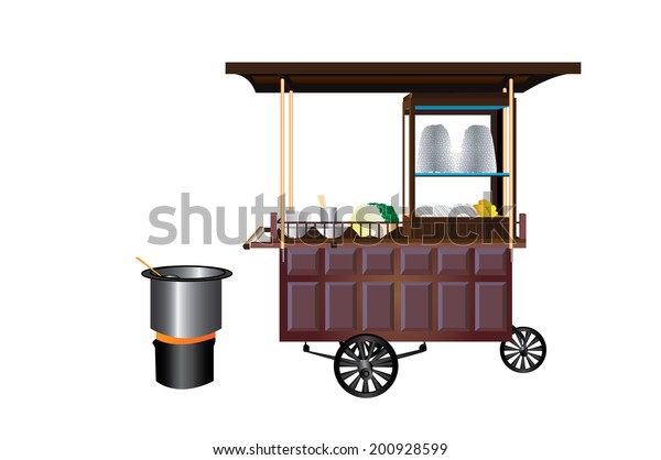 Noodles Stall Illustration Stock Illustration 200928599