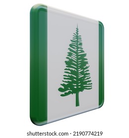 Norfolk Island Left View 3d Textured Glossy Square Flag