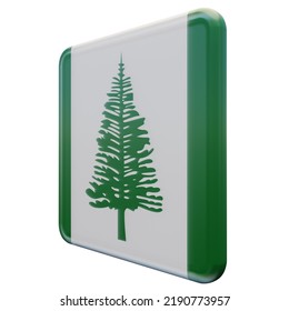 Norfolk Island Right View 3d Textured Glossy Square Flag