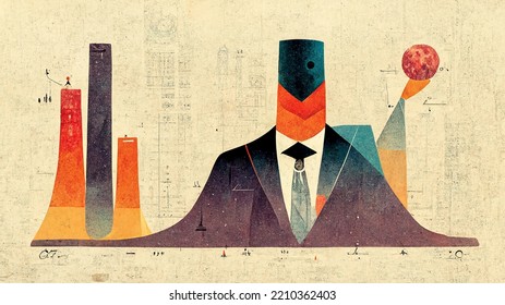 Normal Distribution Boss! Funny Graph. The Meeting, Random Graph, Standard Deviation, Mean, And Average. 