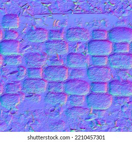 Normal Map Cobble Stone. Texture Normal Mapping, 3D Work And 3D Image