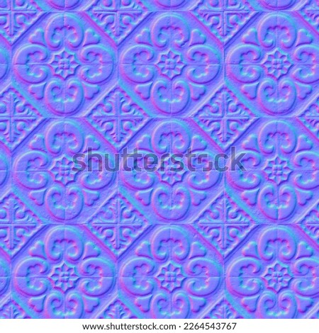 Normal map Floor tiles texture, Normal mapping Floor tiles