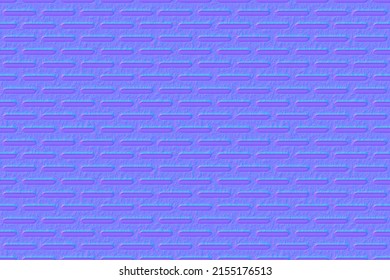 Normal Map Seamless Pattern Of Rubber Floor Mat. Bump Mapping Of Entrance Carpet Surface Texture. Non Slip Safety Pad For Car, Office, House, Shop For Dirt Or Snow Removal. 3d Mat Shader