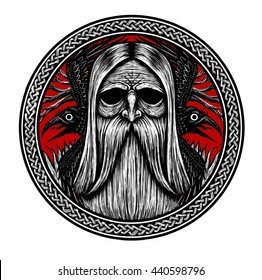 Norse God Odin Crows Old Tree Stock Illustration 440598796 | Shutterstock