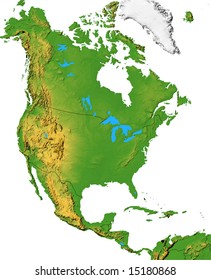 North America Map With Terrain