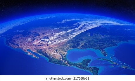 North America seen from space (Texture maps courtesy of NASA)