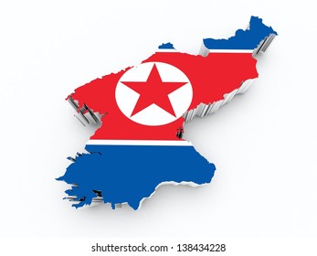 North Korea Map Flag North Korea Flag On 3D Map Stock Illustration 138434228 | Shutterstock