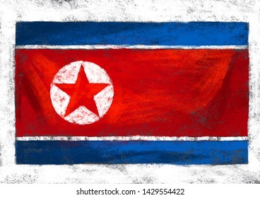 NORTH KOREA FLAG ON