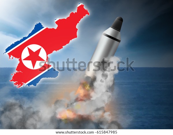 北朝鮮のicbmミサイル発射 オリジナルのイラスト のイラスト素材